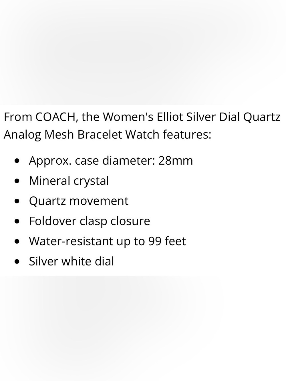New COACH Women's Elliot Quartz Analog Mesh Bracelet Watch- gold color - Picture 7 of 7